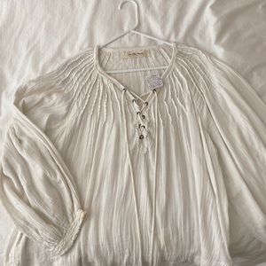 Free people over sides blouse-white